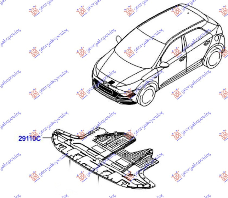 Mbrojtje/kapak nën motor (plastik)