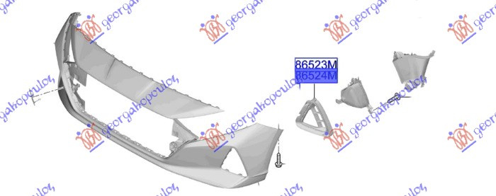 Parakolpi i përparëm grilë e maskës pvc i jashtëm (meDritë ditore) (Origjinal)