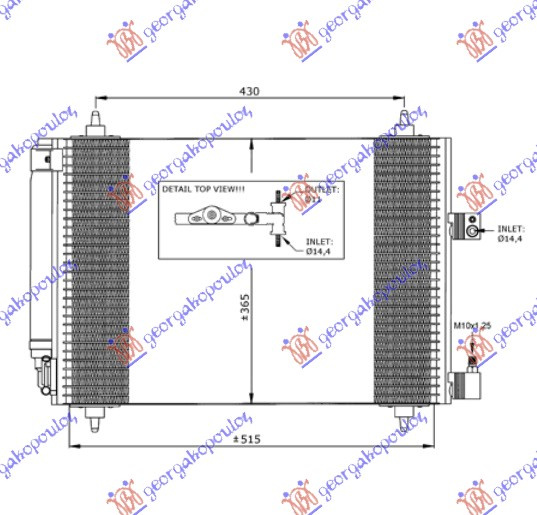 Radiator i kondicionerit benzinë/dizel (56x36)