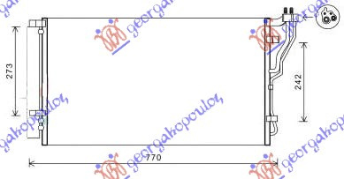 Radiator i kondicionerit 2.0i-2.4i 16V (71.5x38.2x1.2)