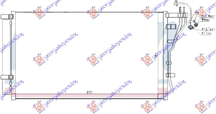 Radiator i kondicionerit 2.0i-2.4 GDI benzinë (695x383x16)