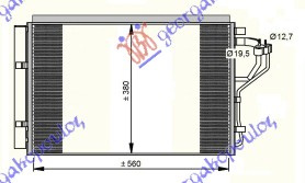 Radiator i kondicionerit 1.4-1.6i benzinë (555x385x16)