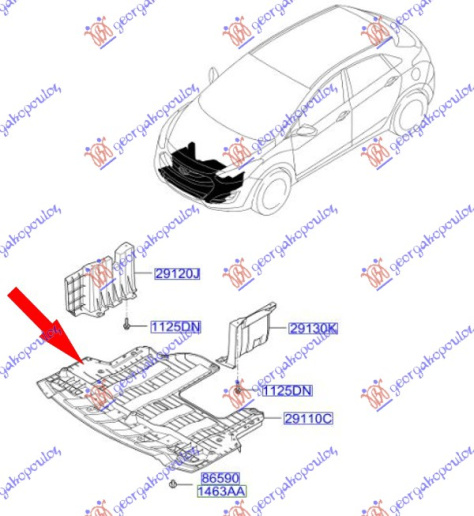 Mbrojtje/kapak nën motor