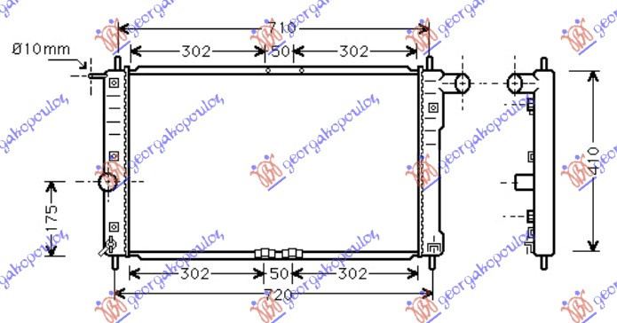 Radiator për motor 1.6-2.0-2.2 benzinë/(marsh automatik) (656x382)