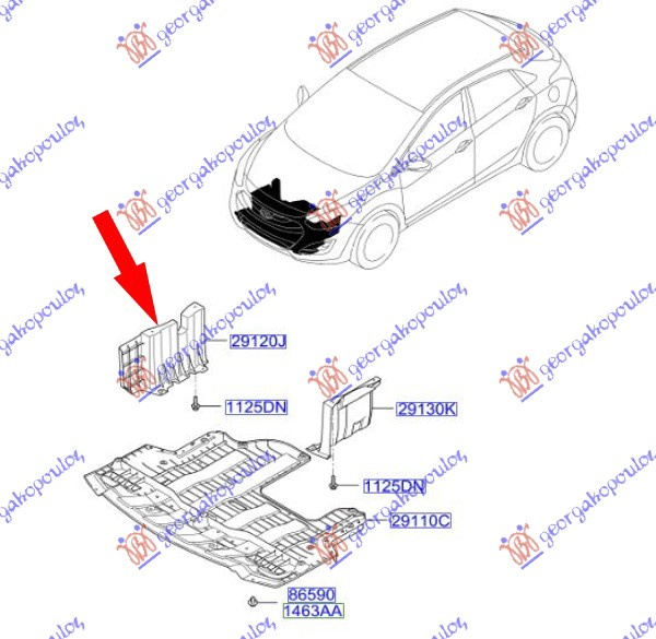 Mbrojtje/kapak nën motor