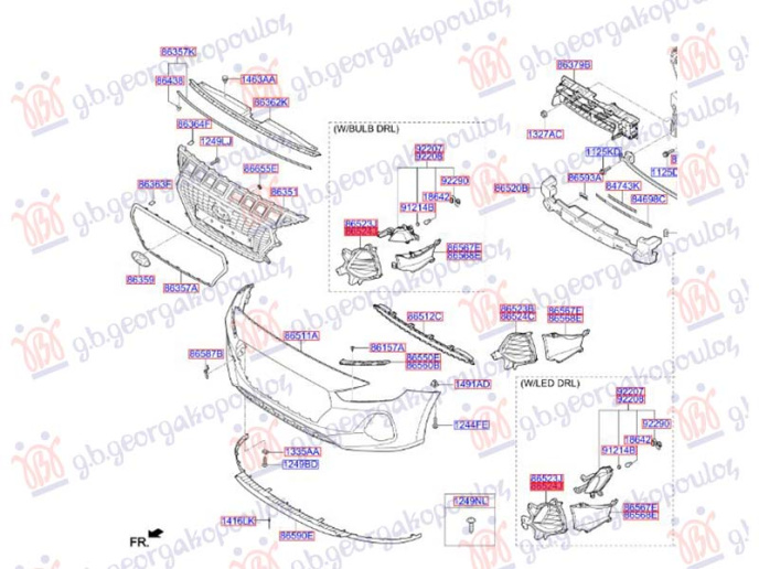 Grilë parakolpi i përparëm (meDritë ditore LED + drita për mjegull(Origjinal)