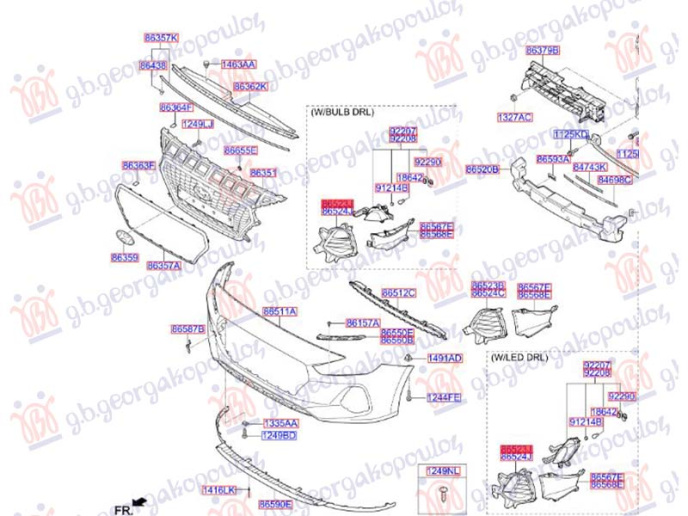 Grilë parakolpi i përparëm (meDritë ditore LED + drita për mjegull(Origjinal)