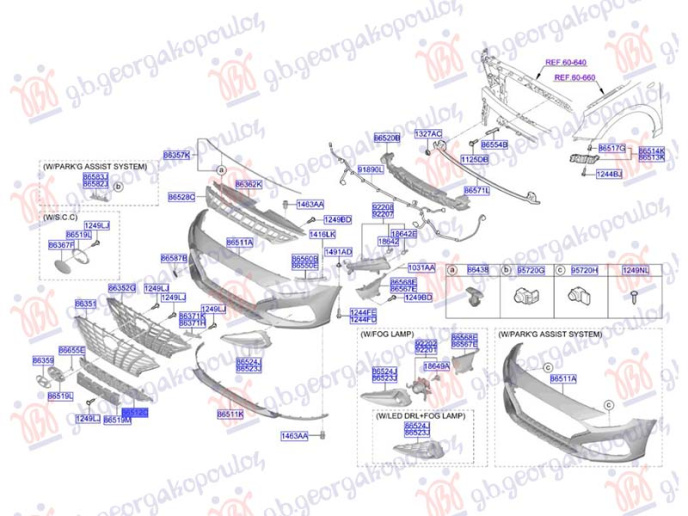 Grilë qendrore në parakolpin e përparme (Origjinal)