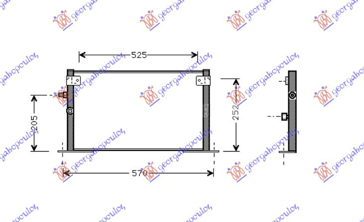 Radiator i kondicionerit 2,0-2,4cc dizel (52x30)