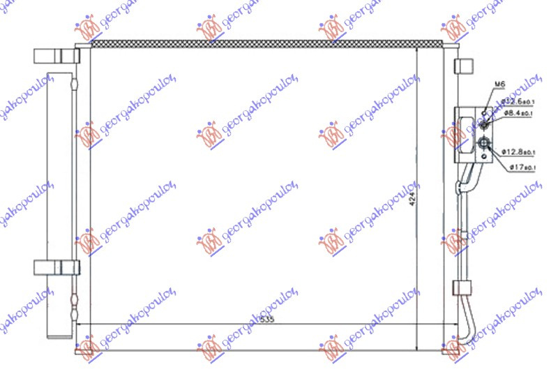 Radiator i kondicionerit 2.0-2.2 CRDi dizel 10- (495x425x16)