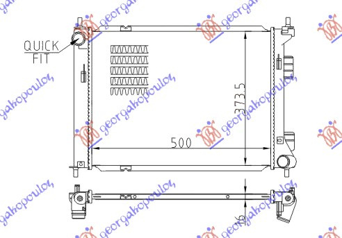 Radiator për motor benzinë (me/pa kondicioner) M/T (50x37,3)