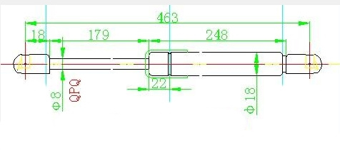 Amortizues (një) për derën e bagazhit (463L-160N)