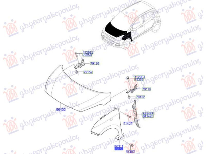 Krahu i përparëm (Origjinal) (pa hapje për drita pulsuese)