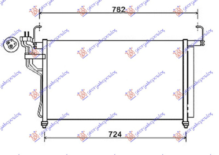 Radiator i kondicionerit 2.5 CRDi (67,5x39,5x16)