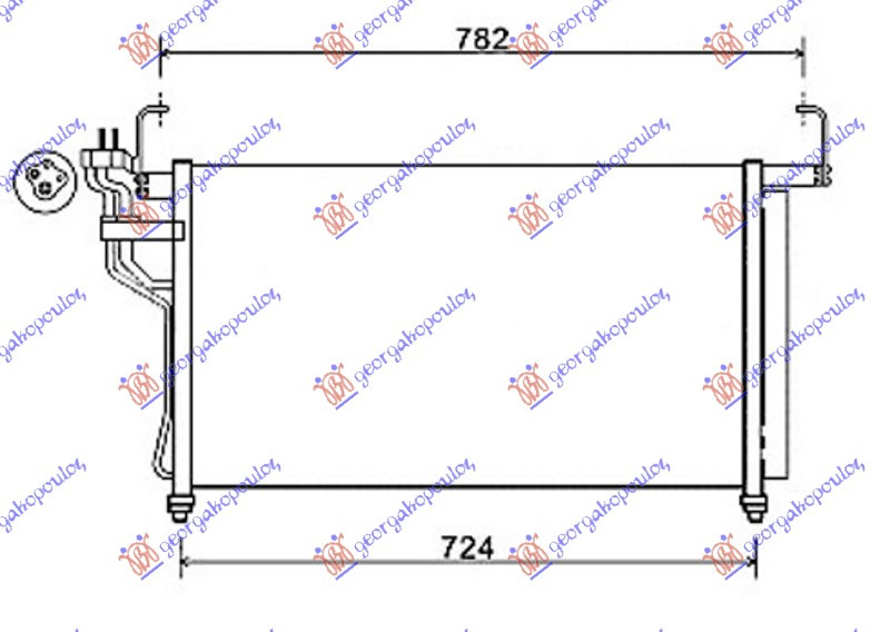 Radiator i kondicionerit 2.5 CRDi (67,5x39,5x16)