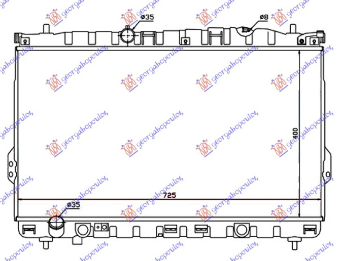 Radiator për motor benzinë - dizel (marsh manual) (400x720x26)