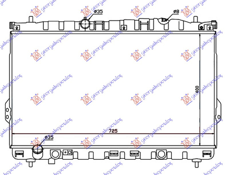 Radiator për motor benzinë - dizel (marsh manual) (400x720x26)