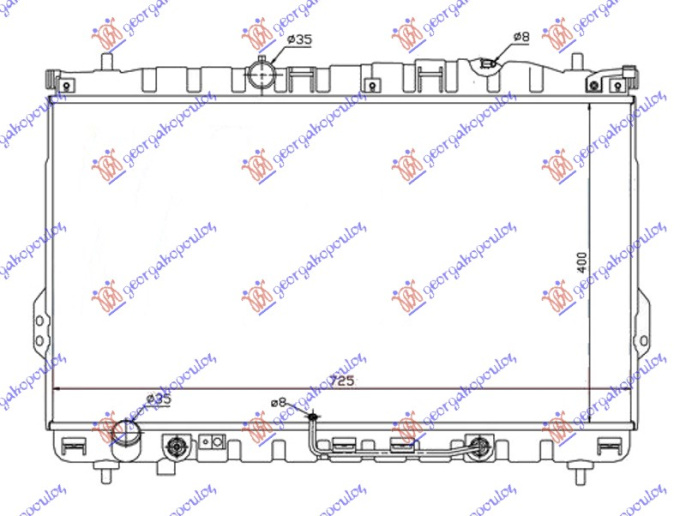 Radiator për motor benzinë - dizel (marsh automatik) (400x720x26)