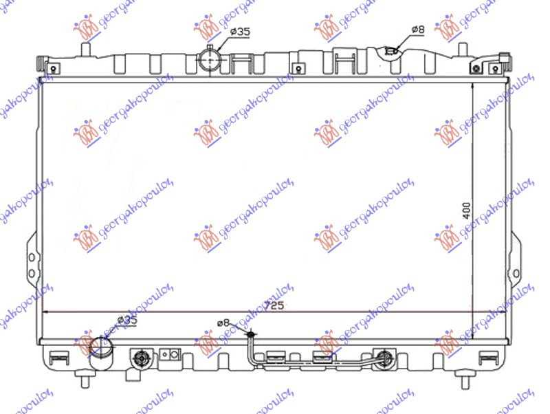 Radiator për motor benzinë - dizel (marsh automatik) (400x720x26)