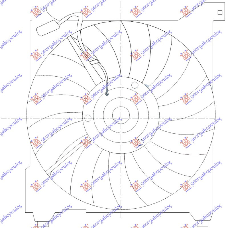 Ventilator komplet benzinë - dizel (390mm)