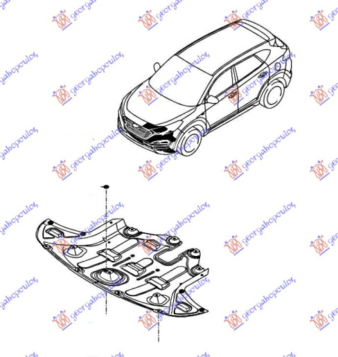 Mbrojtje/kapak nën motor dizel plastik