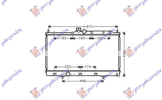 Radiator për motor 1.3-1.6-2.0 benzinë (marsh manual) (685x375) (KOYO)