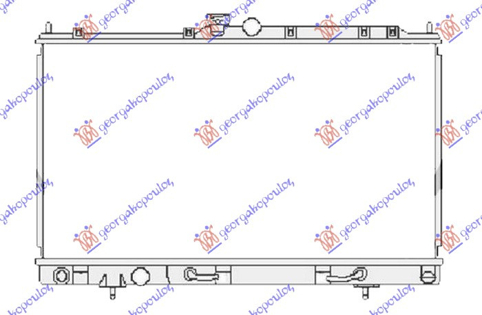 Radiator për motor 1.3-1.6-2.0 benzinë (marsh automatik) (685x375) (MAHLE BEHR)