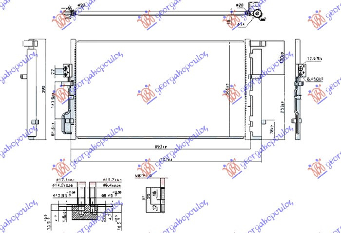 Radiator i kondicionerit 1.6 GDI (99KW) - 2.0 MPi benzinë (655x370x16) (Çek)
