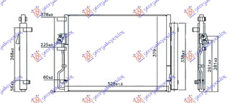 Radiator i kondicionerit 1.6 GDi TURBO benzinë - 2.0 CRDi dizel (500x370x16) korean