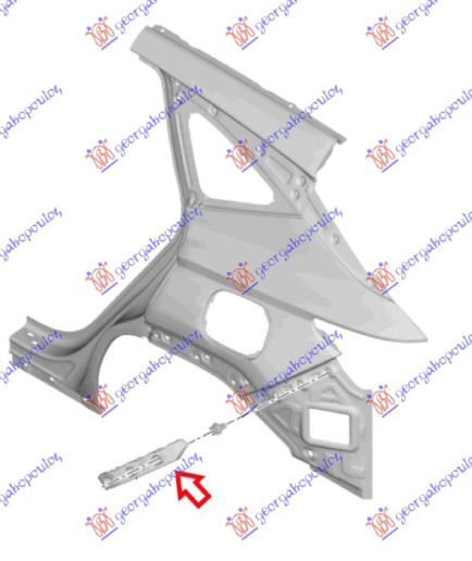 Kapëse/mbajtëse e parakolpit të pasmë plastik (Origjinal)