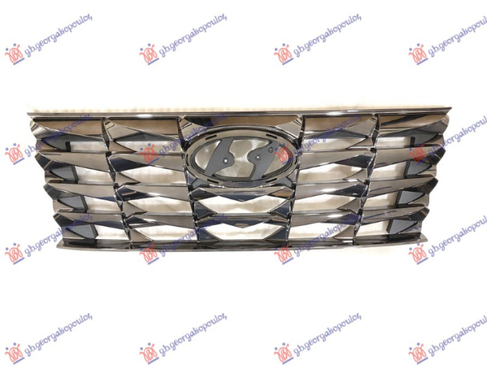 Maskë pvc/grilë me ngjyrë të zezë me krom