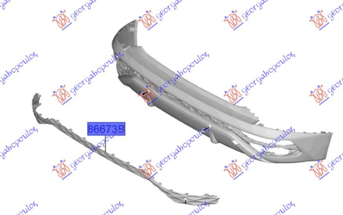 Spoiler i parakolpit të pasmë, pjesa e poshtme (Origjinal)