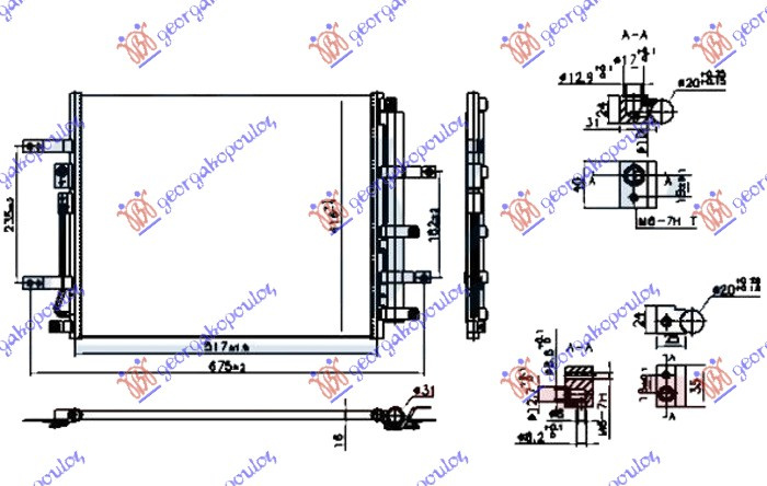 Radiator i kondicionerit elektrik (EV) (510x410x16)