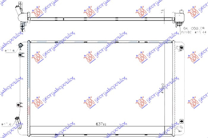 Radiator shtesë për motor 1.6 benzinë/hibrid (640x410x65)