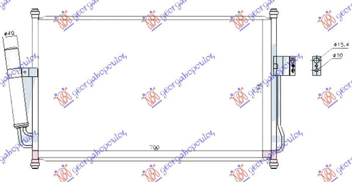 Radiator i kondicionerit 2.5-3.0 T.D (650x420x12)