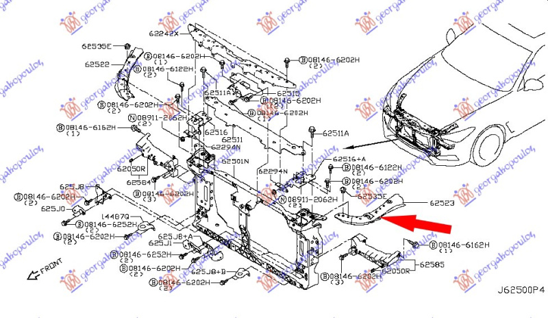 Llamarinë e panelit të përparmë anësorë