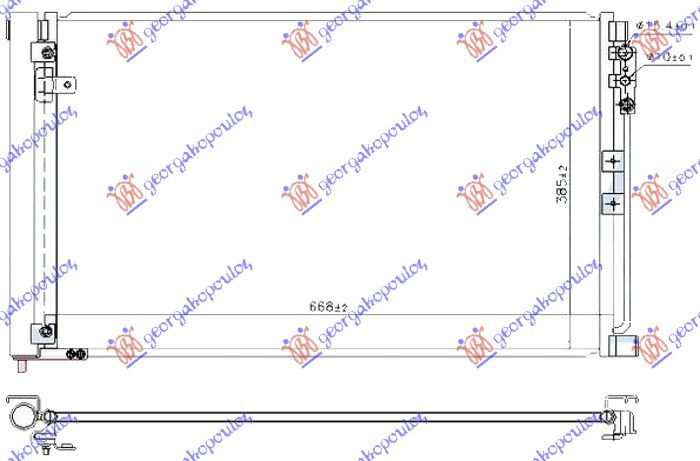 Radiator i kondicionerit 2.0 T benzinë -2.2 D dizel (640X380X12)