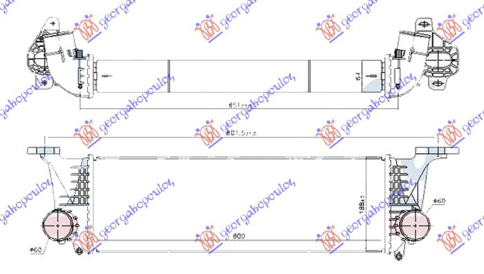 Interkuler 2.3-3.0 dizel (600x190x65)