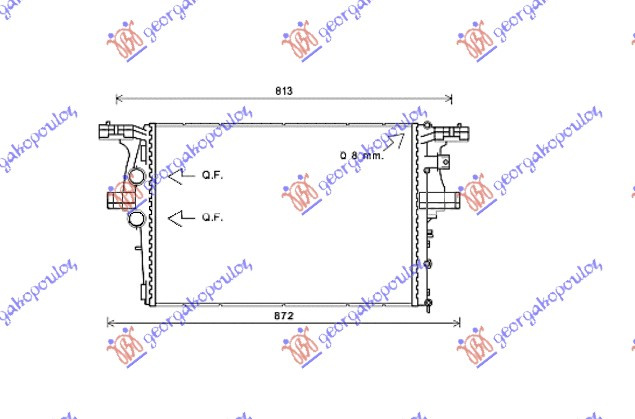 Radiator për motor 2.3 T.D (63.8x43.9x38) (marsh manual/automatik)
