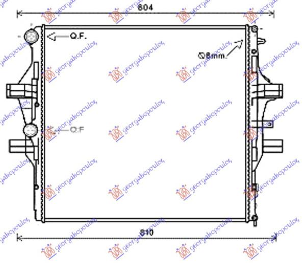 Radiator për motor 3.0 T.D (64x60.4x38) (marsh manual/automatik)