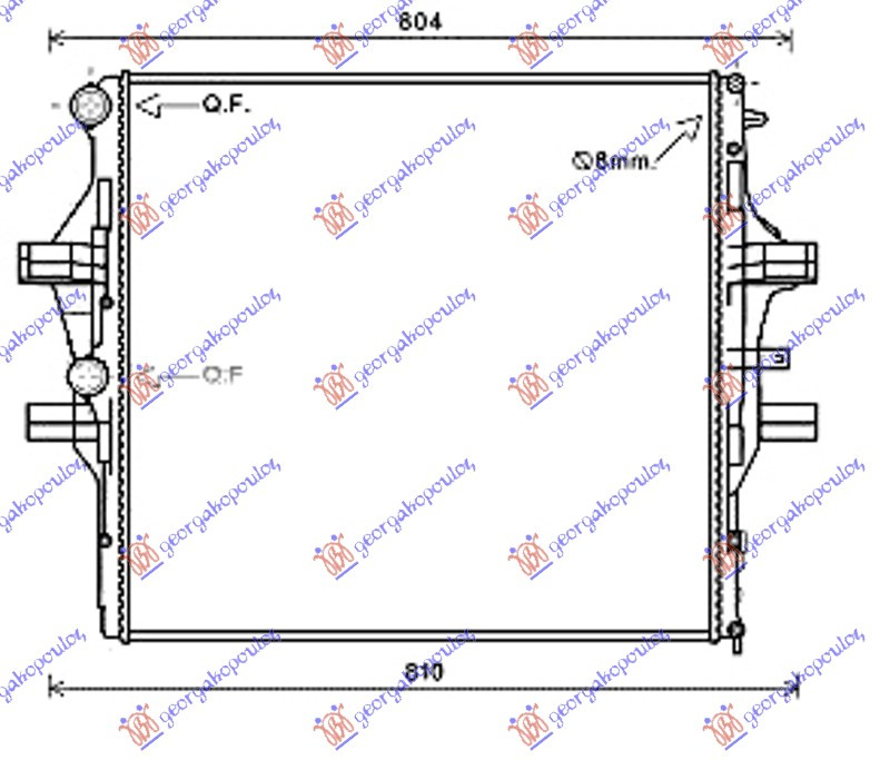 Radiator për motor 3.0 T.D (64x60.4x38) (marsh manual/automatik)