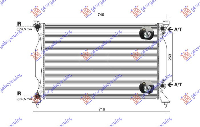 Radiator për motor 2.0 TFSi benzinë (marsh automatik) (630x410)