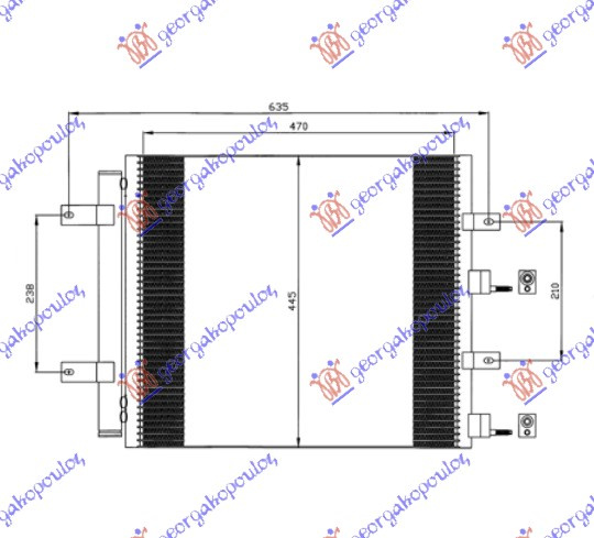 Radiator i kondicionerit 2.5-3.0-4.2PTRL (52.2x45.2x1.6)