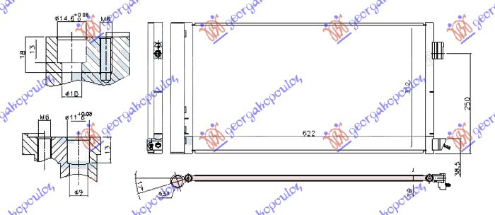 Radiator i kondicionerit 2.0 TURBO benzinë (585x310x16)