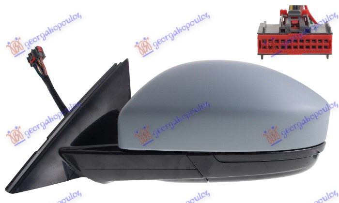 Pasqyrë elektrike me ngrohje (elektrik-me palosje) (gati për ngjyrosje) (me errësim automatik) (memorie) + (me drita pulsuese LED) + meDritë LED + sensor) (16 pinë) (А cilësi) (lakuar