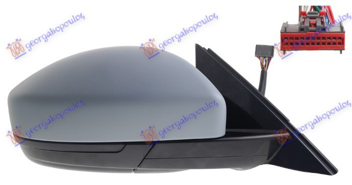 Pasqyrë elektrike me ngrohje (elektrik-me palosje) (gati për ngjyrosje) (me errësim automatik) (memorie) + (me drita pulsuese LED) + meDritë LED + këndi i vdekur) (16 pinë) (А cilësi) (lakuar g