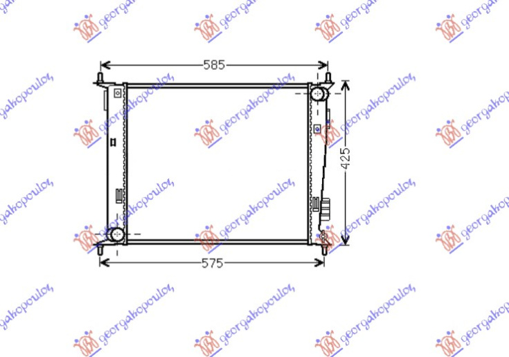 Radiator për motor 1.6 benzinë (marsh manual) (480x415x16)