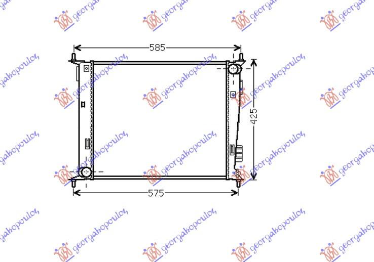 Radiator për motor 1.6 benzinë (marsh manual) (480x415x16)