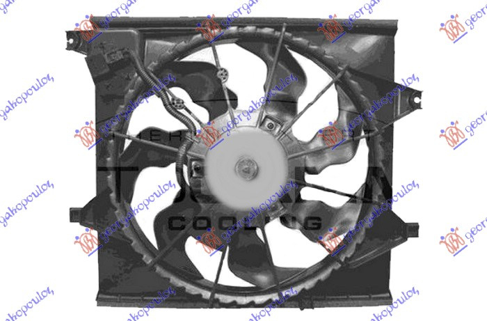 Ventilator komplet (i vetëm) 1.6 CRDi dizel (390mm) (3 pinë)