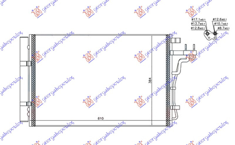 Radiator i kondicionerit të gjitha modelet benzinë (550x400x12)